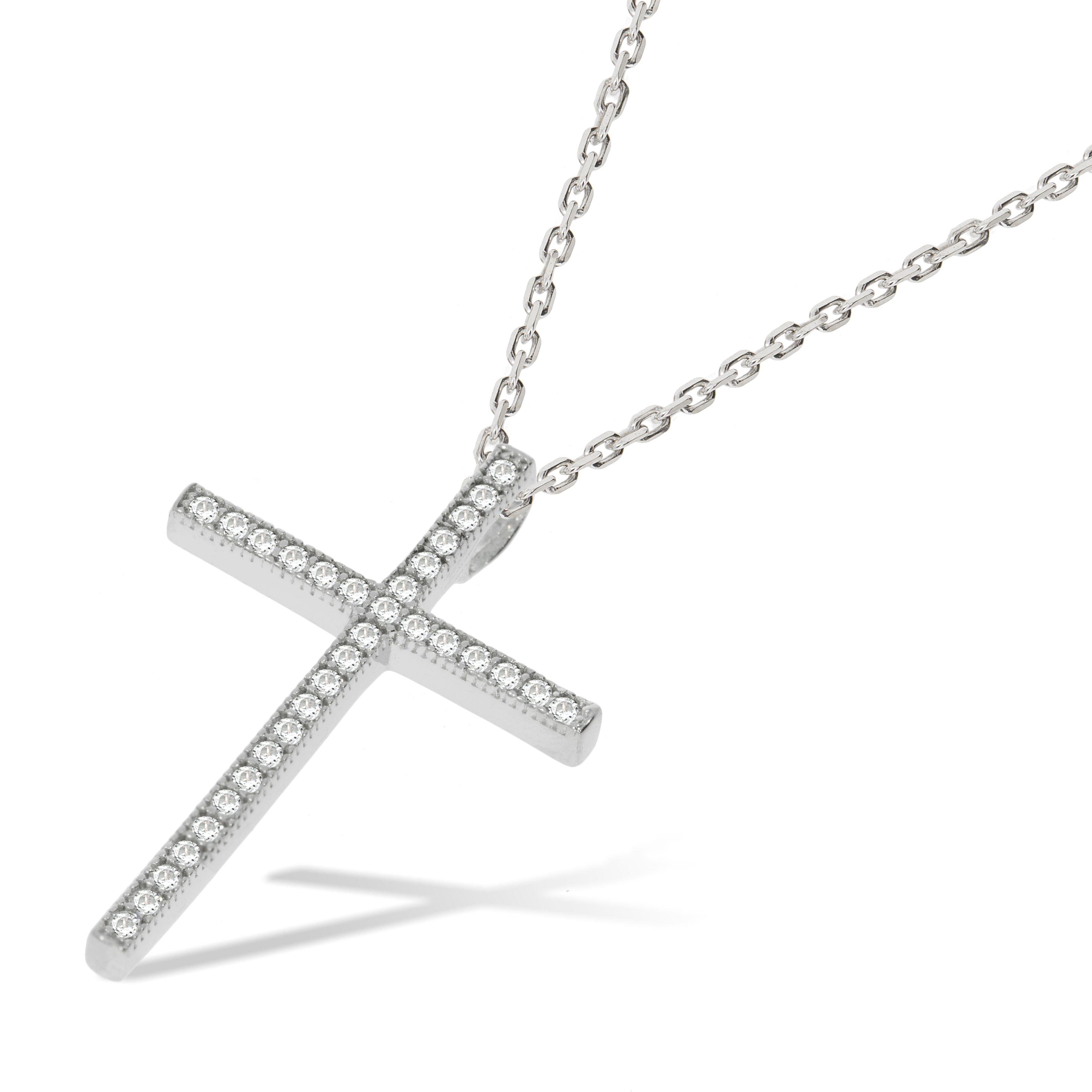 Micro Pave CZ Cross with Chain