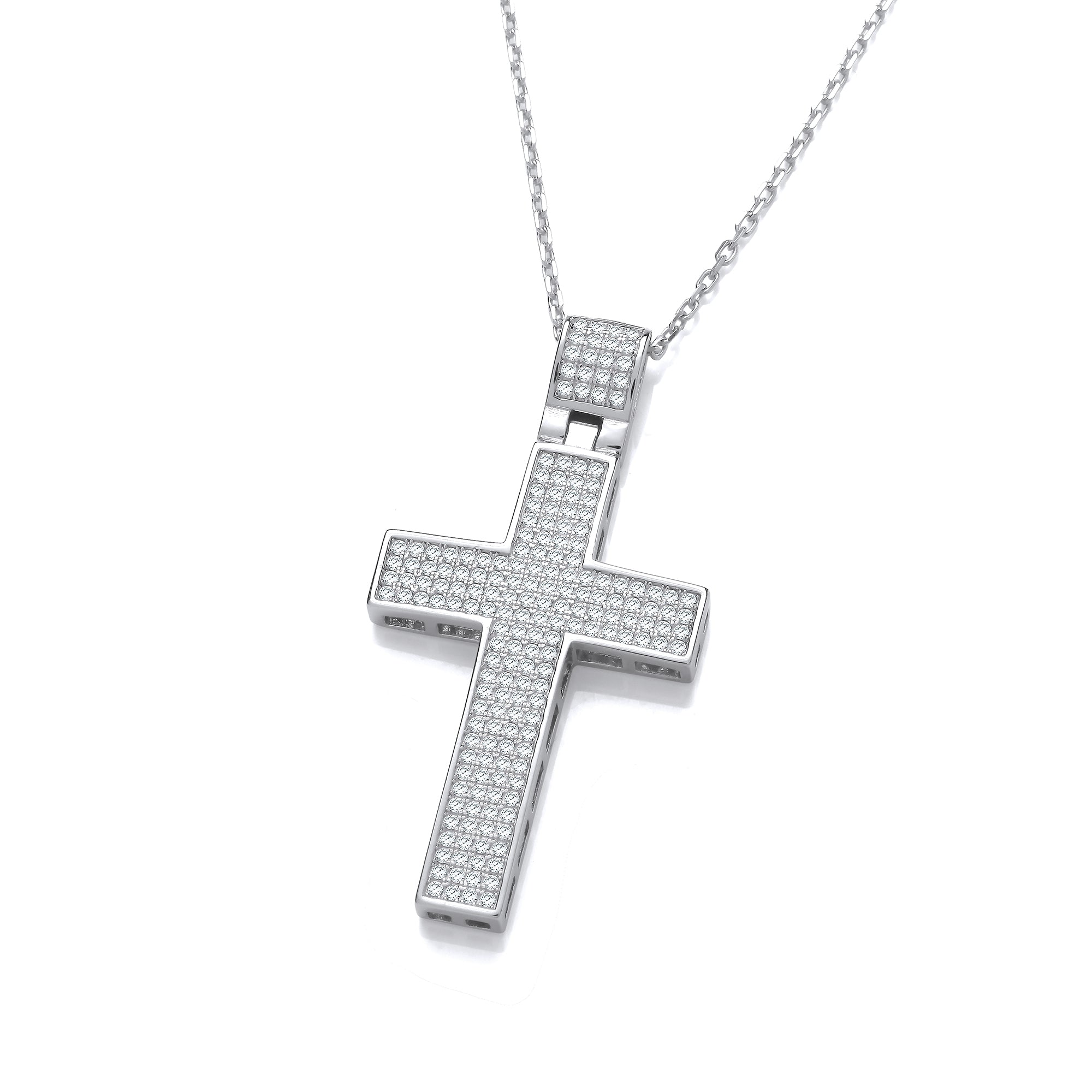 Micro Pave Big Cross with Chain