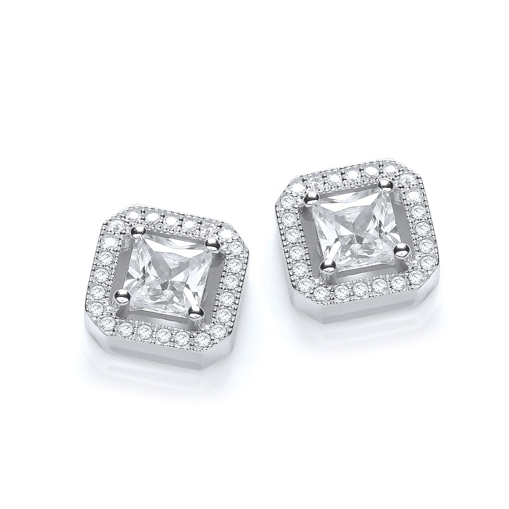 Micro Pave Princess Cut Cz Fancy Stud