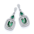 Micro Pave Fancy Drop with Green Czs