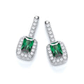 Micro Pave Fancy Drop Earring with Small Green Cz