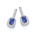 Micro Pave Fancy Drop Earring with Small Blue Cz
