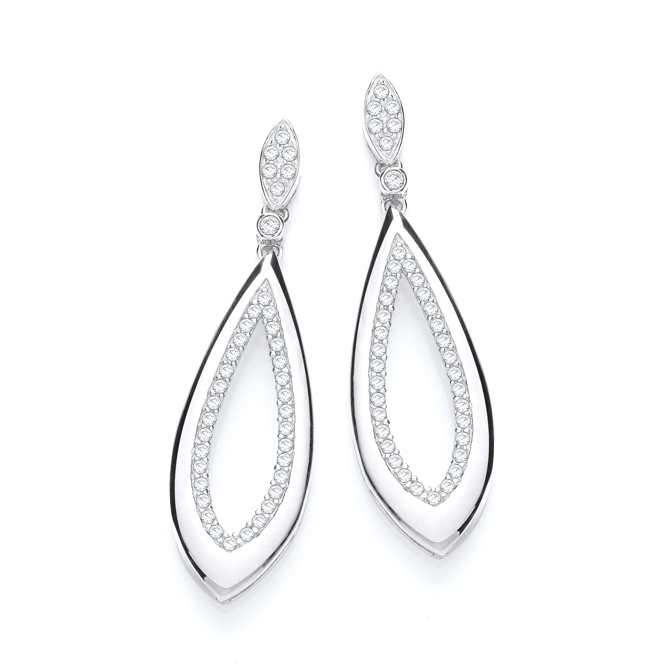 Fancy Pear Cz Drop Earrings