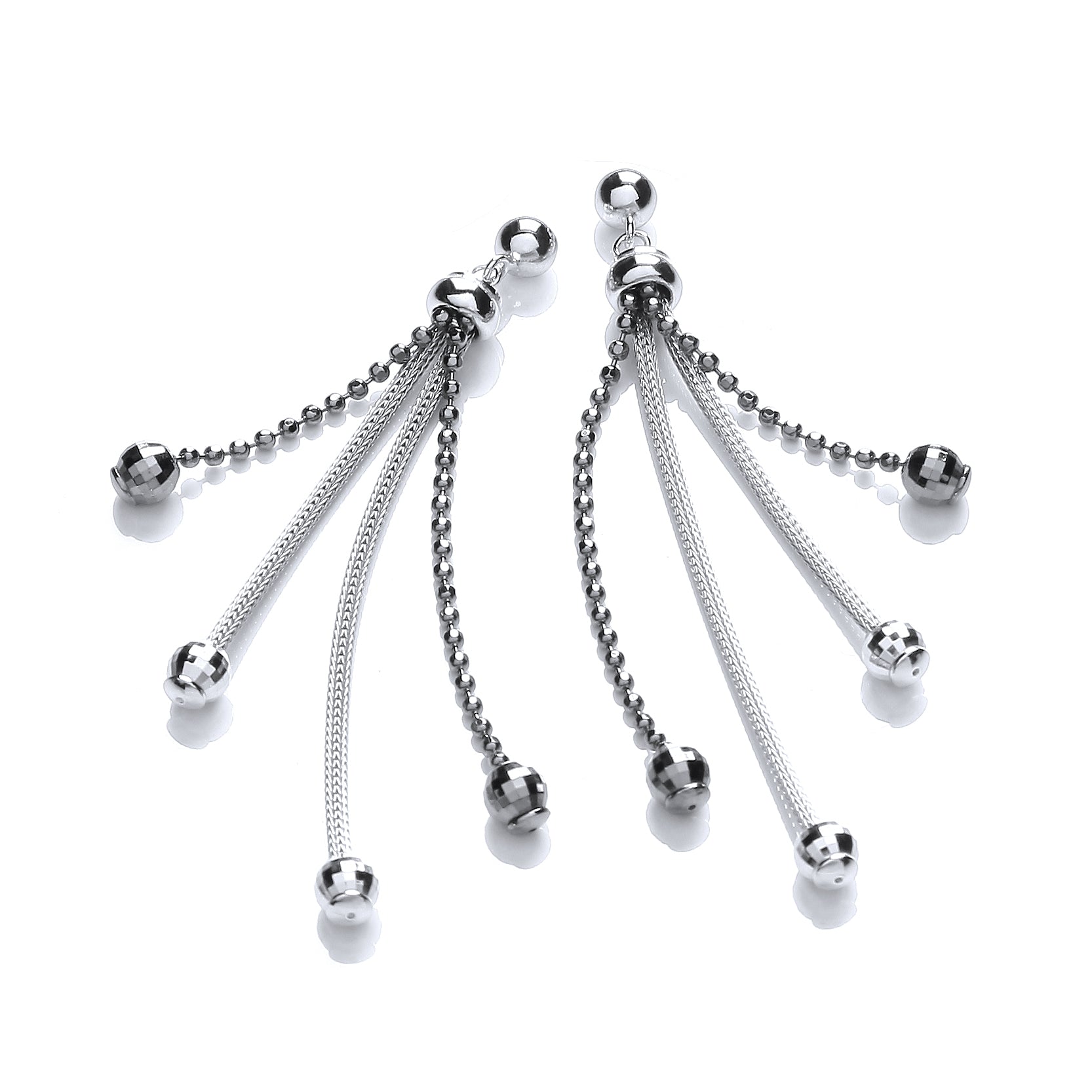 Two Strand and 2 Ruthenium Drop Earrings