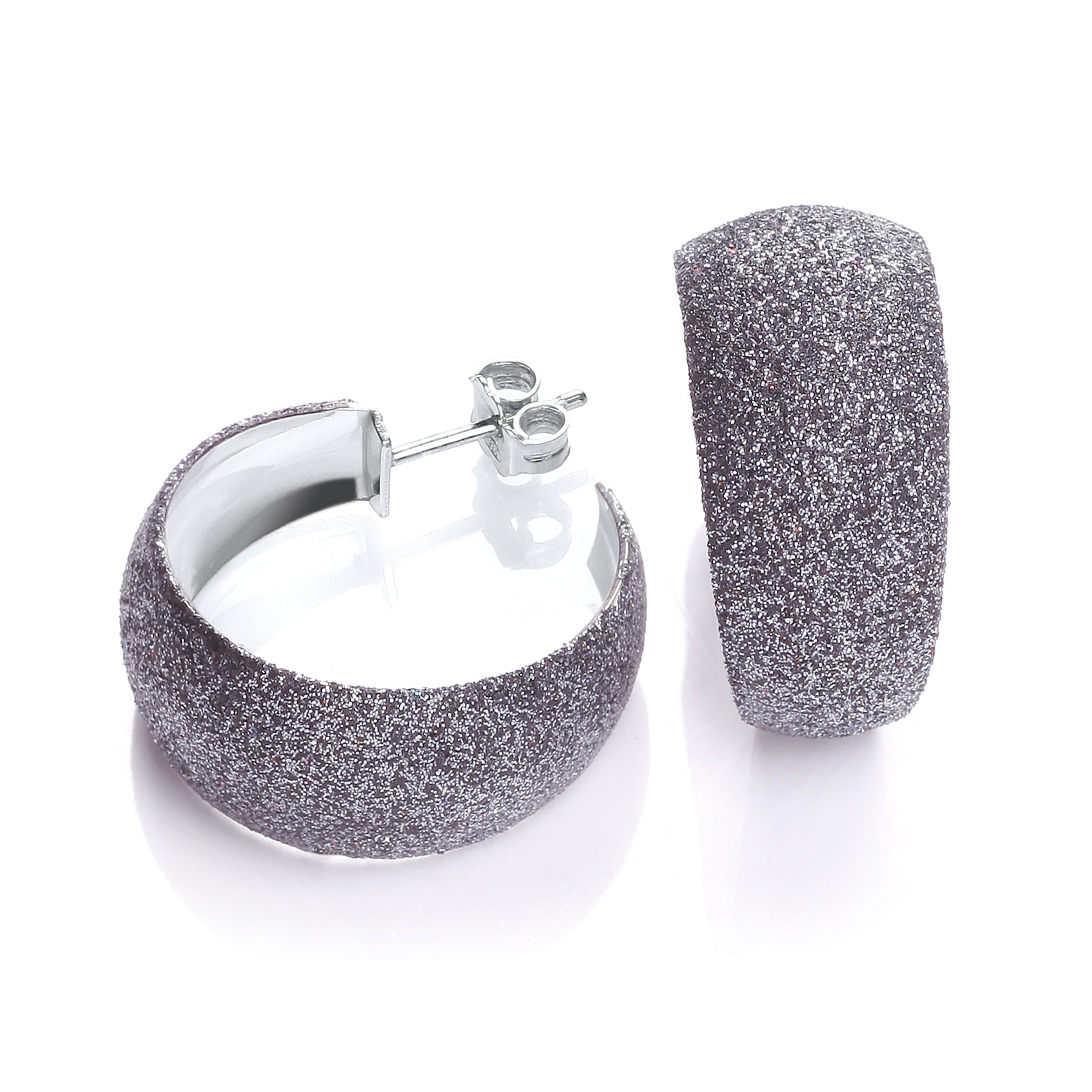 Moondust Finish Black Colour Rh Plated Earrings