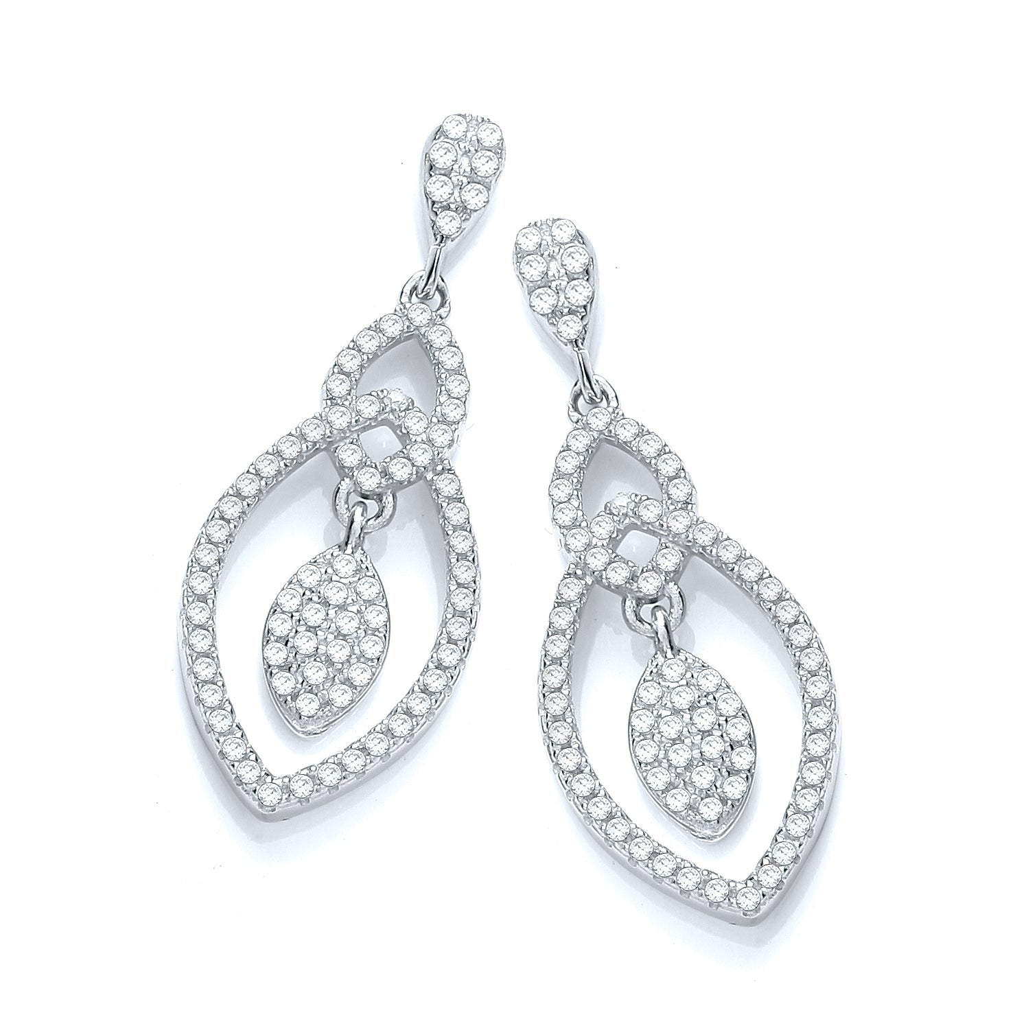 Micro Pave Teardrop Fancy Earrings