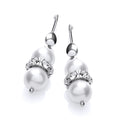 Glass Pearl with Crystals Earrings