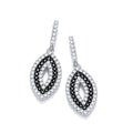 Micro Pave Black and White CZ Drop Earrings