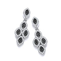 Micro Pave Black and White CZ Drop Earrings