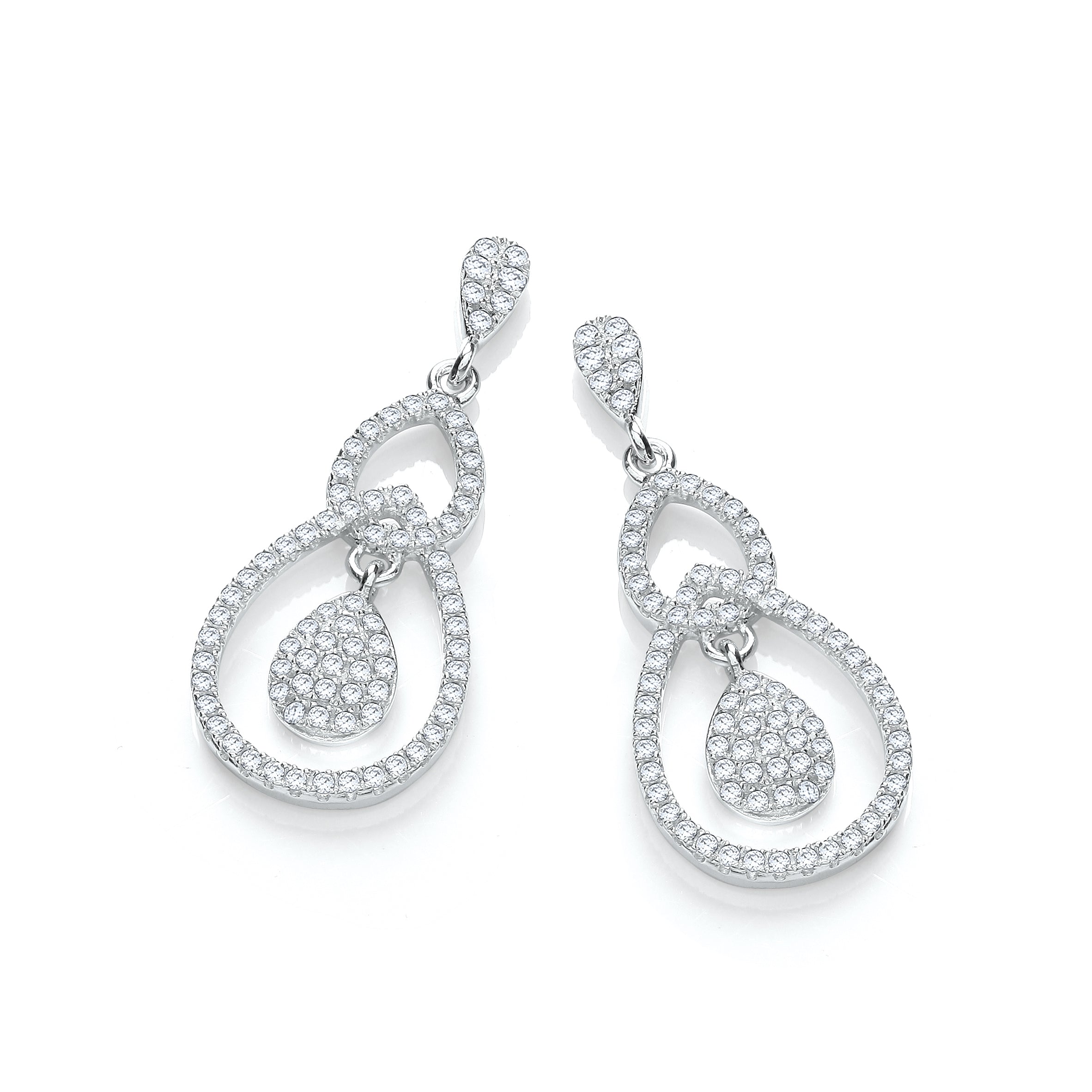 Micro Pave Fancy Cz Drop Earrings