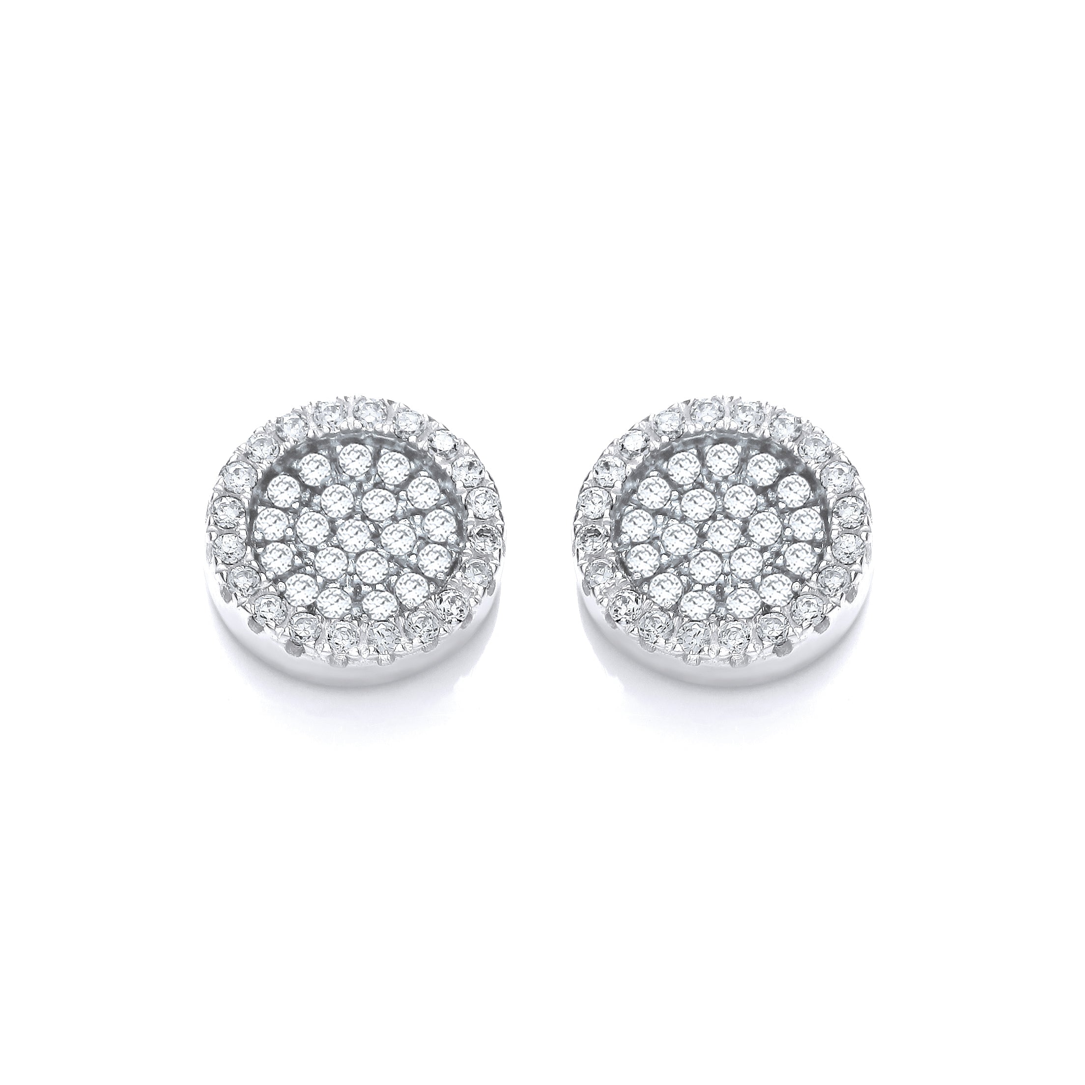 Micro Pave Round Cz Stud Earrings