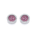 Micro Pave Round Pink Cz Stud Earrings