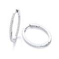 Micro Pave Oval Hoop Cz Earrings