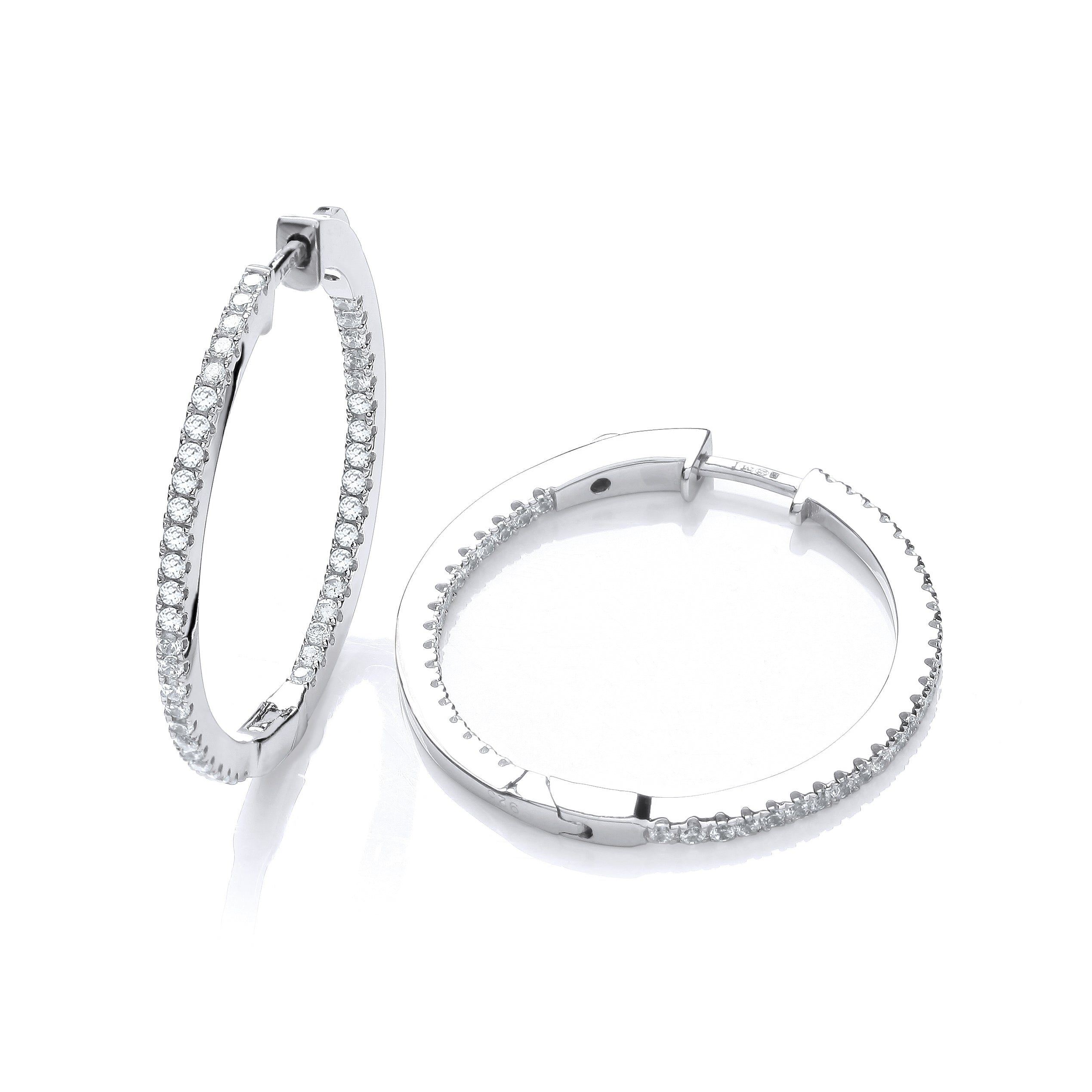 Micro Pave Round Hoop Cz Earrings