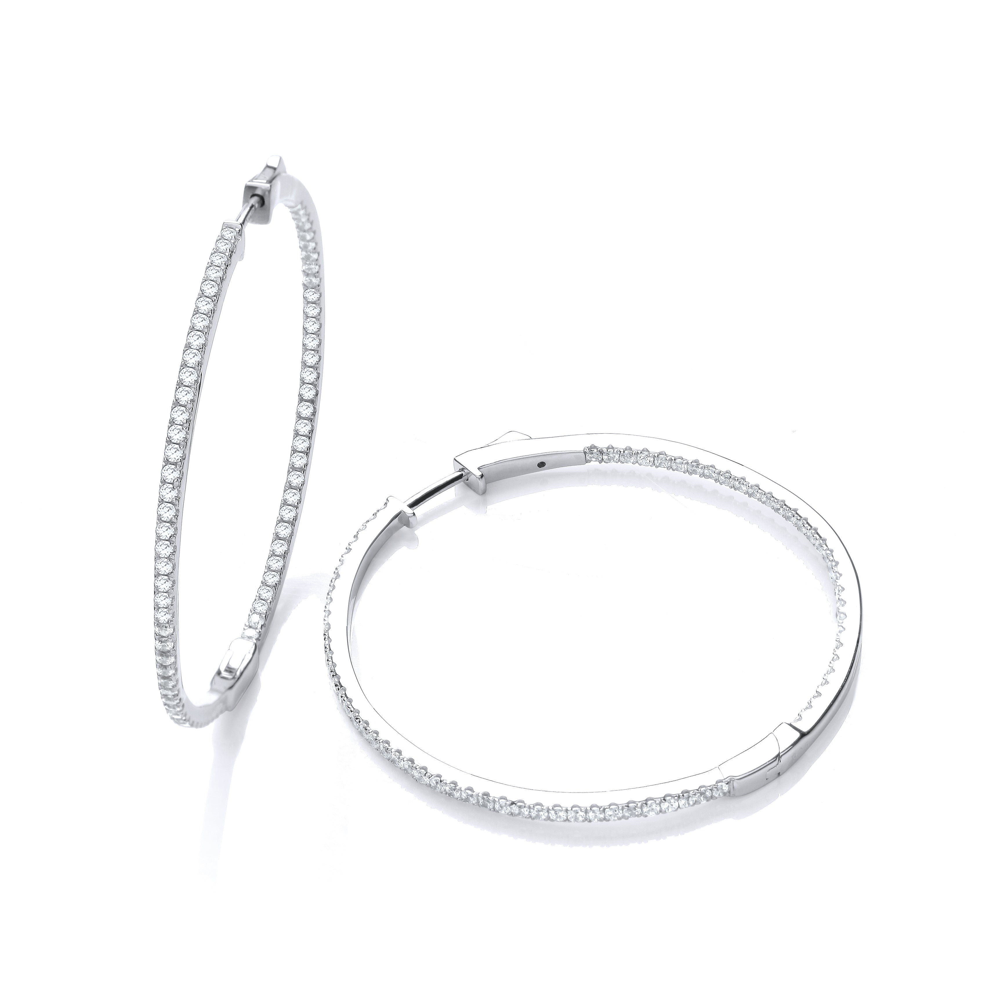 Micro Pave Big Round Hoop Cz Earrings