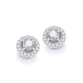 Micro Pave Halo Style Cz Earrings