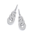 Micro Pave Oval Intertwined Cz Drop Earrings