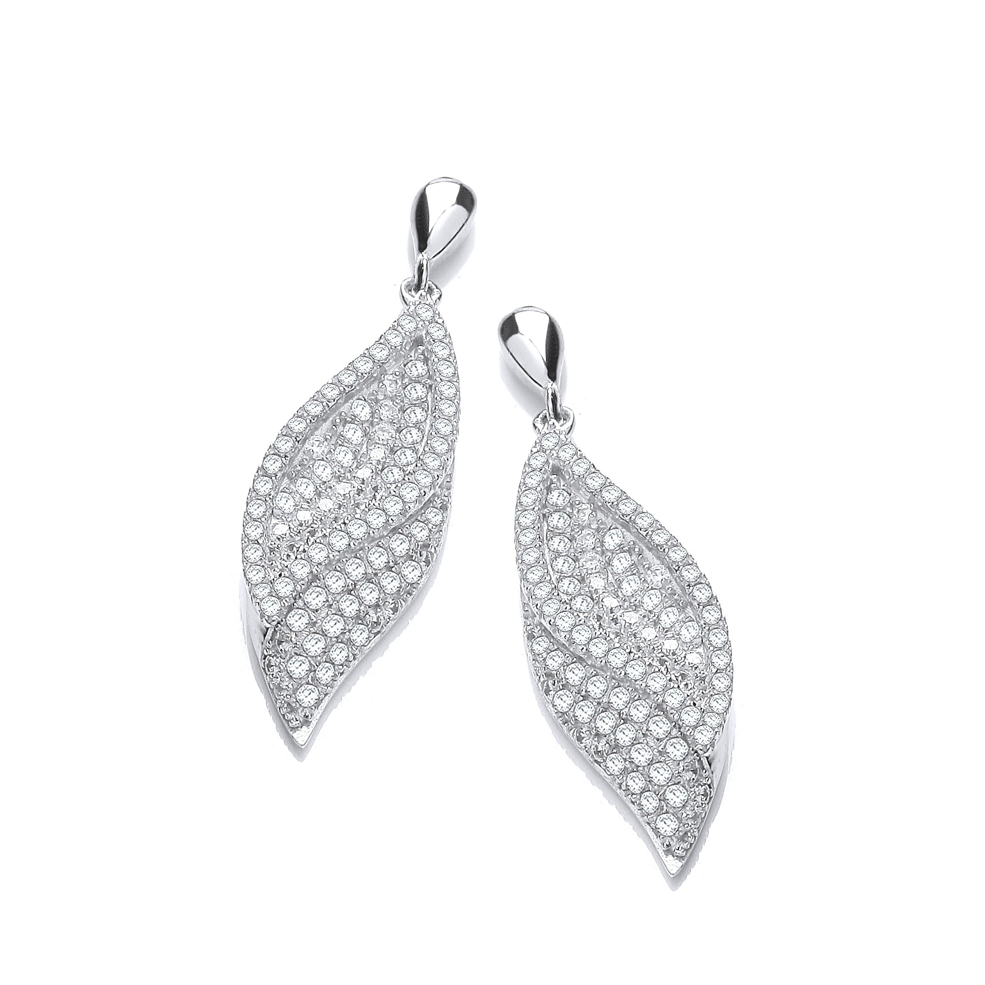 Micro Pave Leaf Cz Earrings