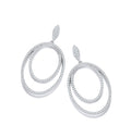 Micro Pave Double Oval Drop Cz Earrings