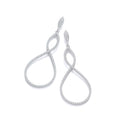 Micro Pave Oval Long Drop Cz Earrings