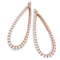 Micro Pave Rose Coated Pear Shape Drop Cz Earrings