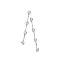 Silver Rubover Clear Czs Drop Earrings
