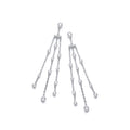 Three Strings with Rubover CZs Silver Drop Earrings