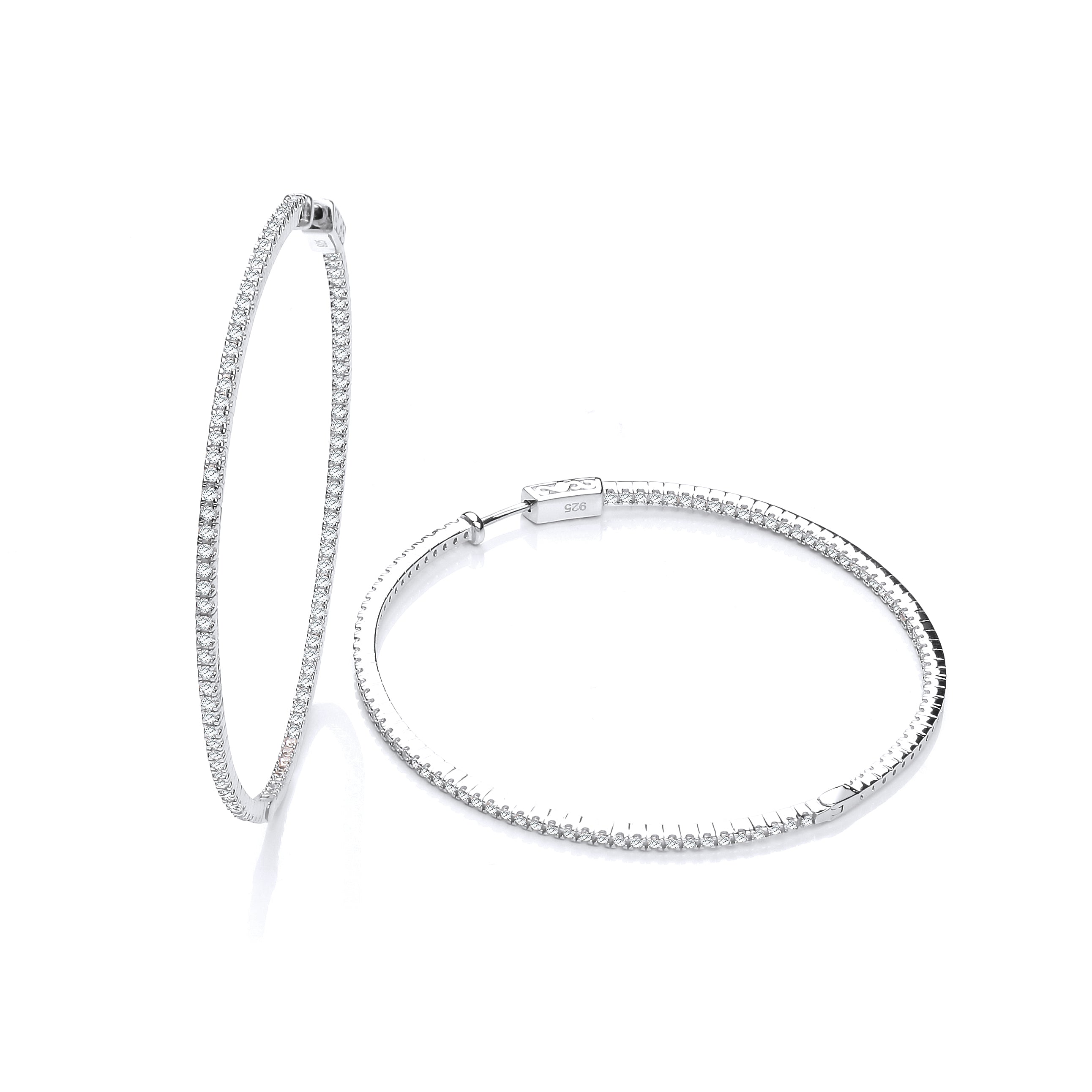 Micro Pave 60mm Round Hoop CZ Earrings