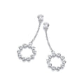 Rubover CZs Circle of Life Chain Drop Earrings