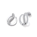 Flat Teardrop Silver Stud Earrings