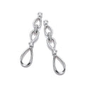 Infinity Style and Rubover CZ Silver Drop Earrings