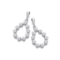 Silver Rubover Teardrop CZ Earrings