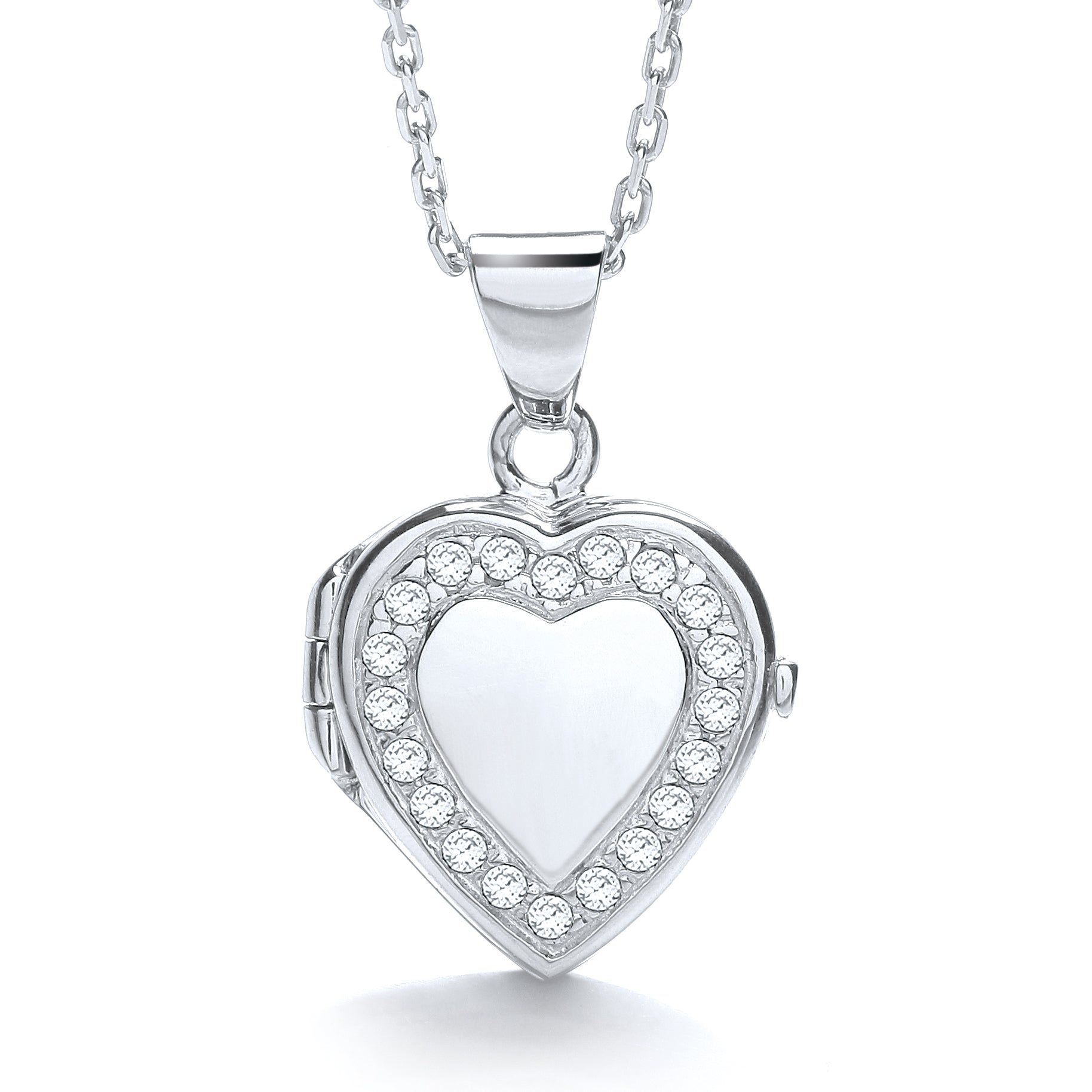 Heart Shape with Line of Czs Locket