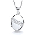 Oval Shape with 2 Row of Czs Across Locket