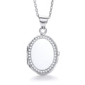 Oval Shape with Thin Line of Czs Locket