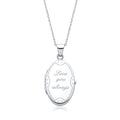 Love You Always Oval Silver Locket