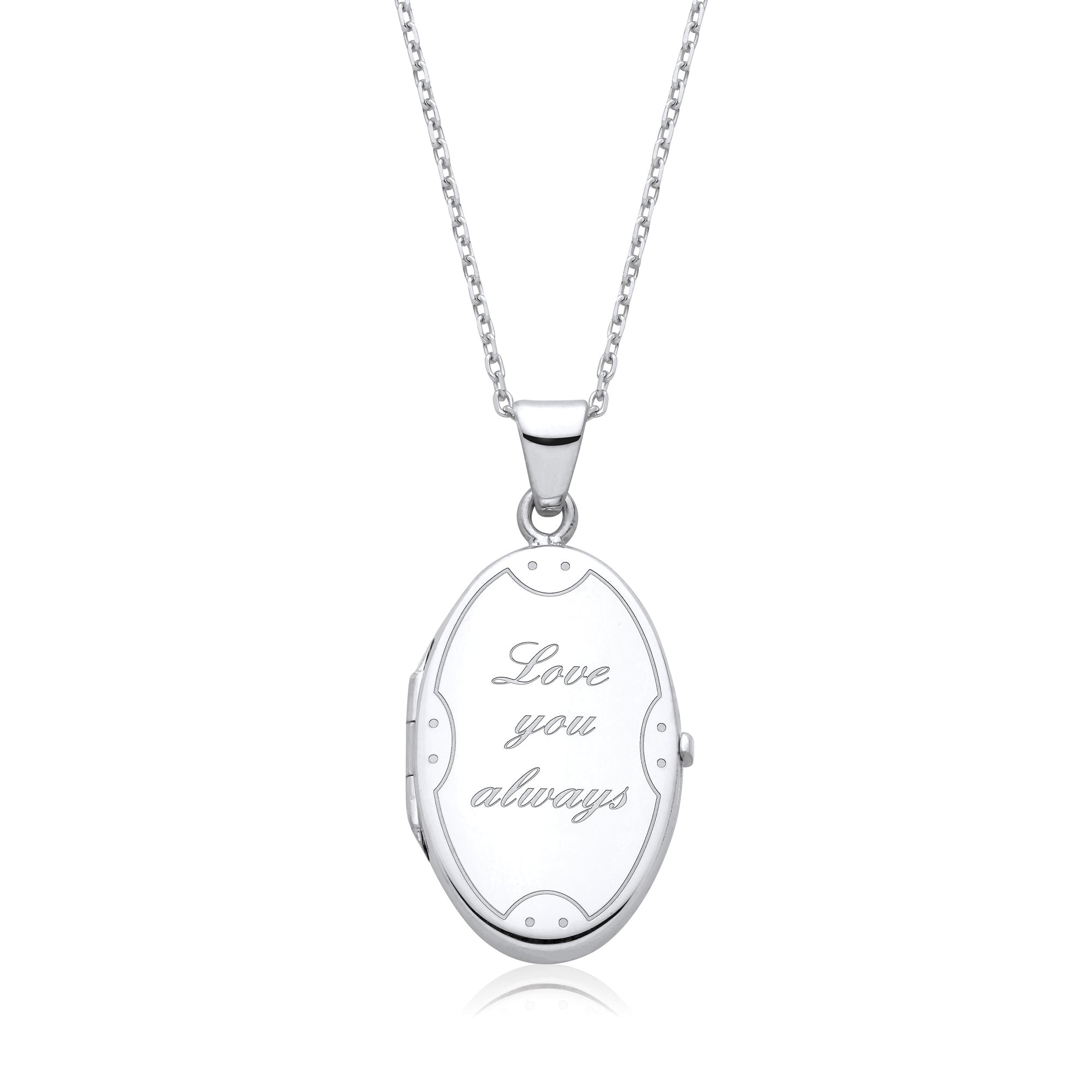Love You Always Oval Silver Locket