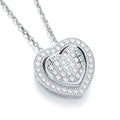 Micro Pave Heart Pendant with 18 Inch Chain