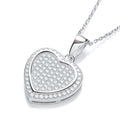 Micro Pave Heart Pendant with 18 Inch Chain