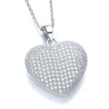 Micro Pave Heart Pendant with 18 Inch Chain