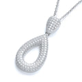 Micro Pave Pear Shape Pendant with 18 Inch Chain