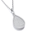 Micro Pave Pear Shape Pendant with 18 Inch Chain