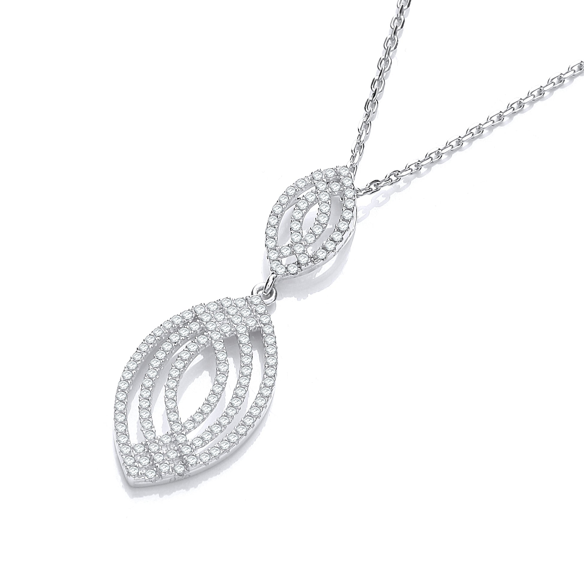 Micro Pave Fancy Cz Pendant with 18 Inch Chain