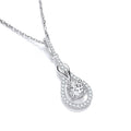 Micro Pave Teardrop Cz Pendant with 18 Inch Chain