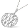 Micro Pave Round Fancy Cz Pendant with 18 Inch Chain