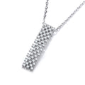 Micro Pave Multi Row Cz Pendant with 18 Inch Chain