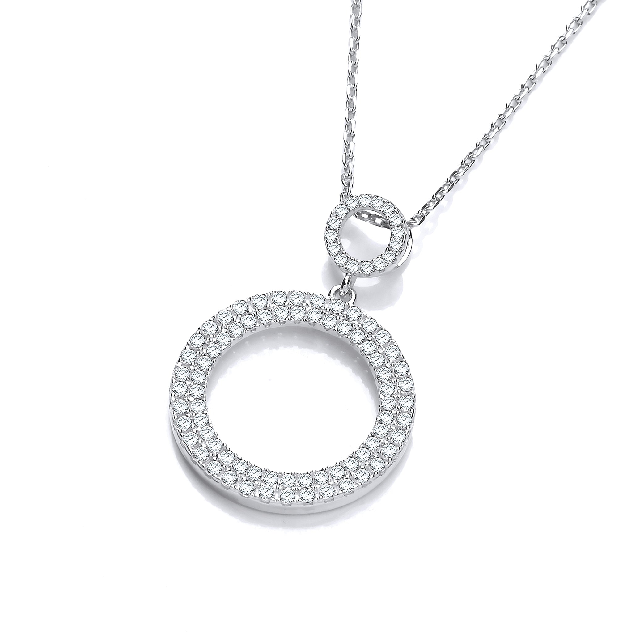 Circle of Life Pave set Cz Pendant with 18 Inch Chain