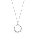 Circle of Life with Graduated CZs Silver Pendant with Chain