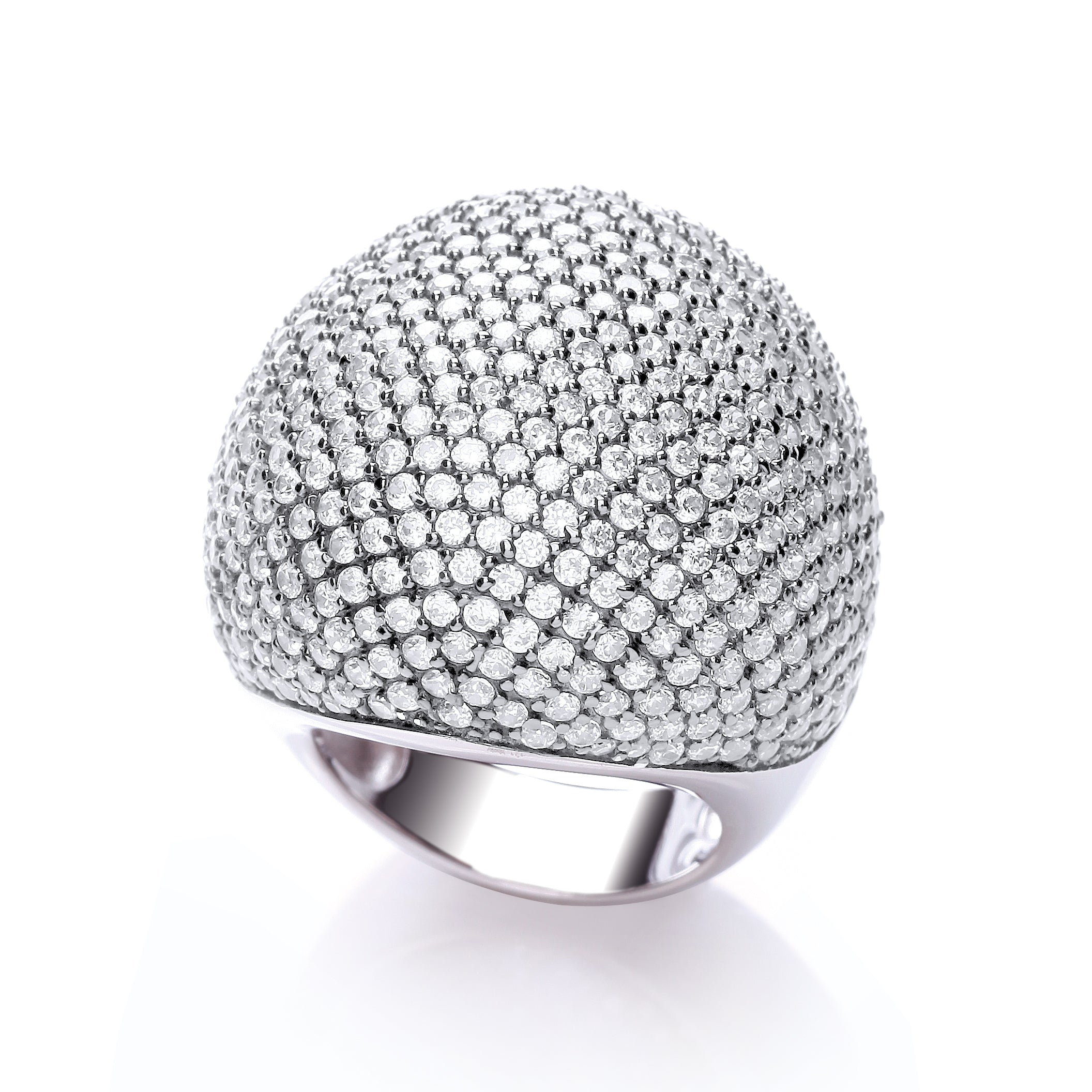 Micro Pave Big Cocktail Ring 503 White Cz