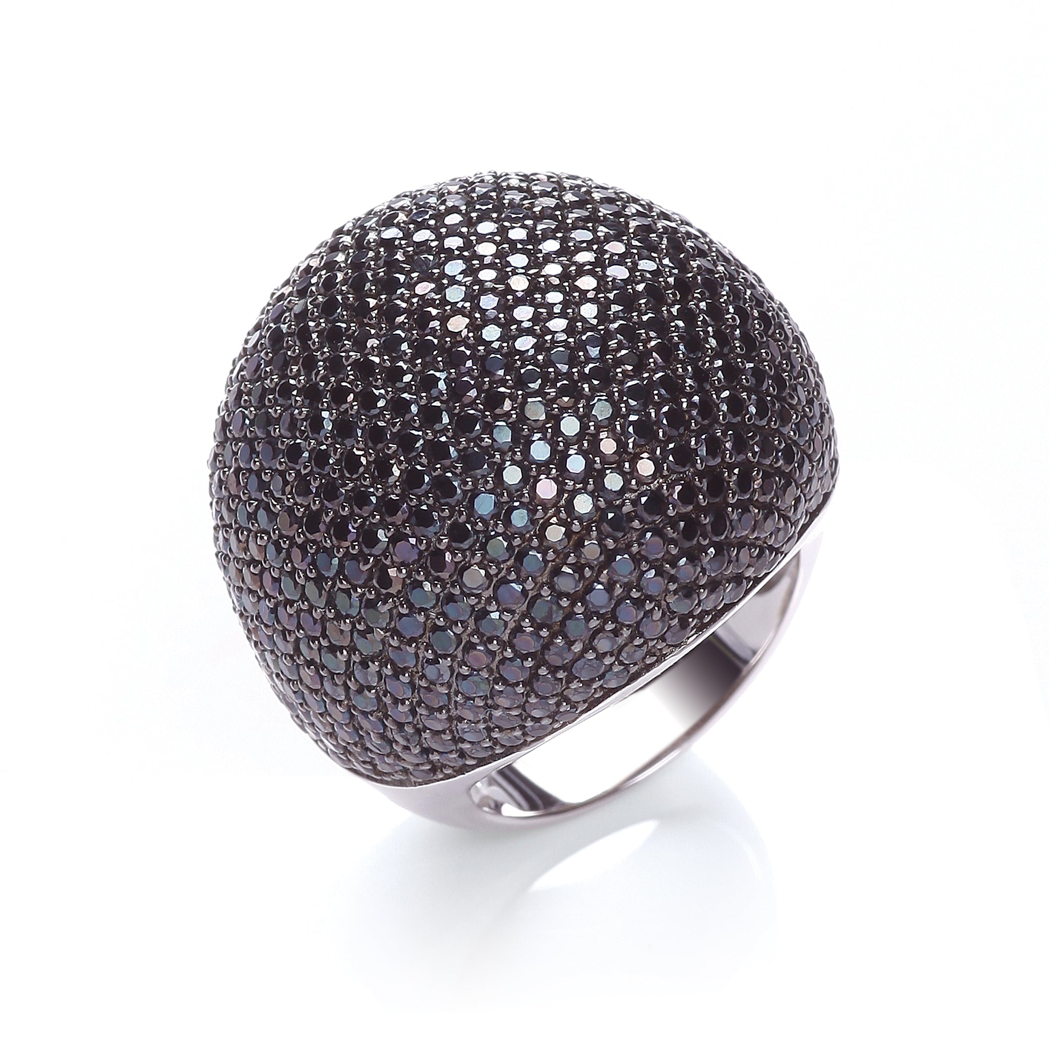 Micro Pave Big Cocktail Ring 503 Black Cz
